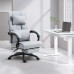 DOWINX Leather Office Chair, Ergonomic PU Gaming Computer Chair with Footrest, Lumbar Support, Swivel Wheels for Home, Office - LS-6653P